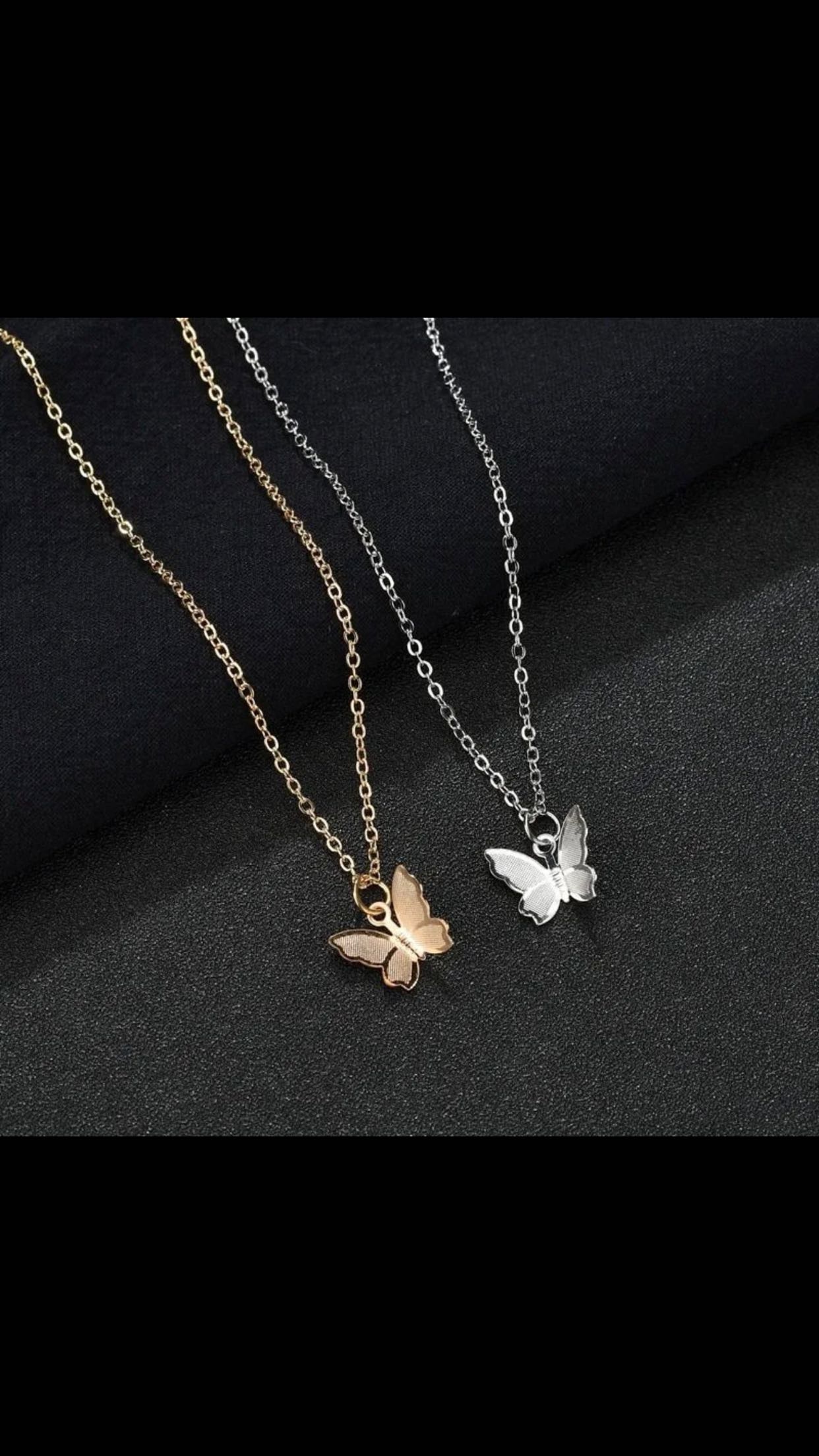 Golden /silver butterfly necklace