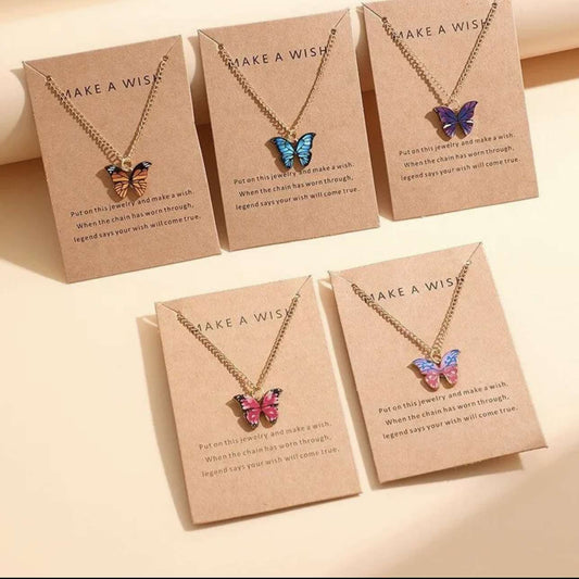 Enacolor Korean ins butterfly necklace for girls