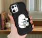 White Bear Writing Macaron Bright Color Wavy Shape Soft Mobile Cover